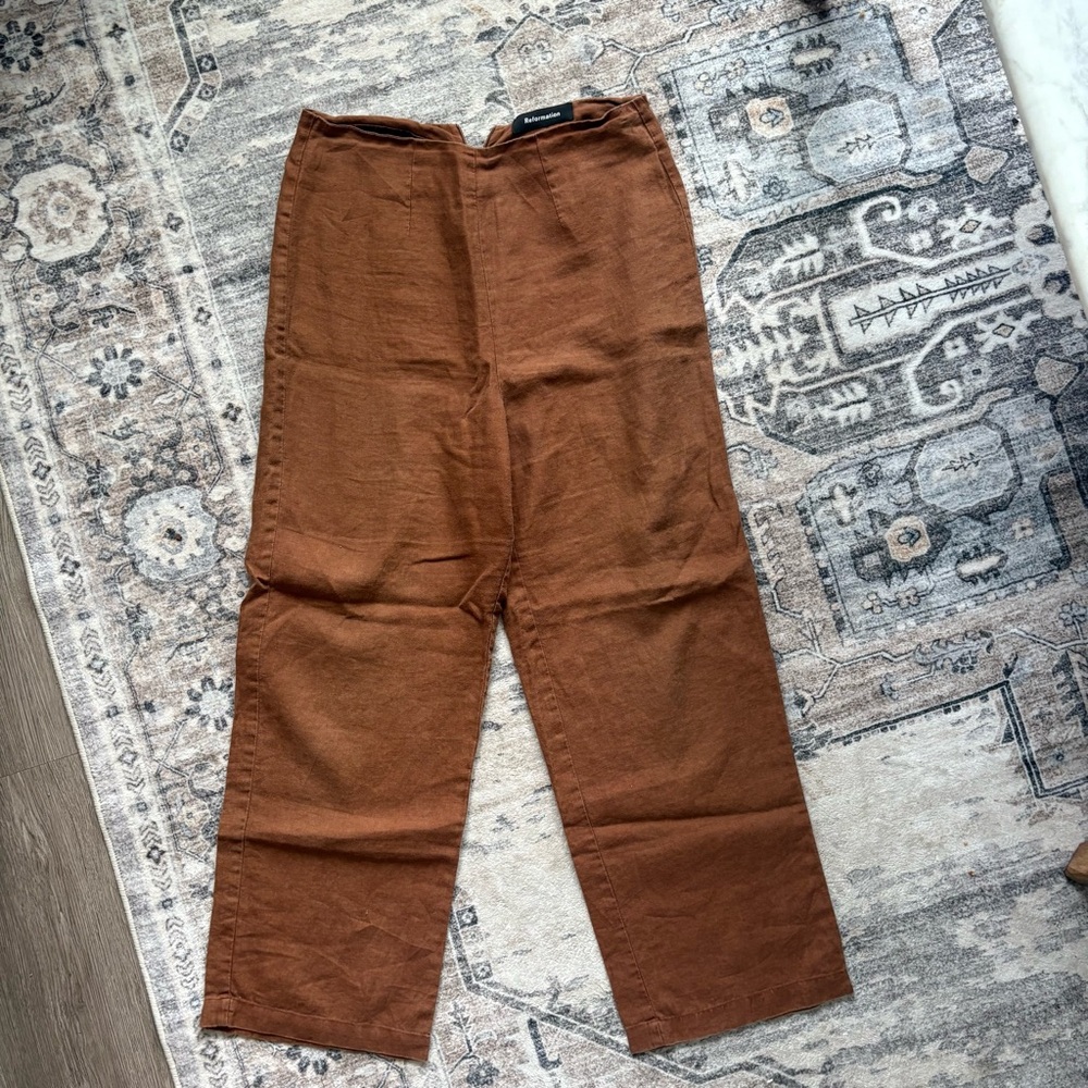 Reformation Brown Wide Leg Pants